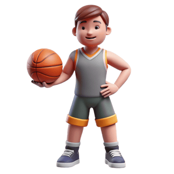breathtaking passionate abstract Athlete with basketball, ready to shoot, with Transparent Background sharp png