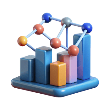 iconic contemporary Data science visualization graph with Transparent Background 8K png