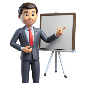 glorious iconic Businessman giving a presentation, with Transparent Background png