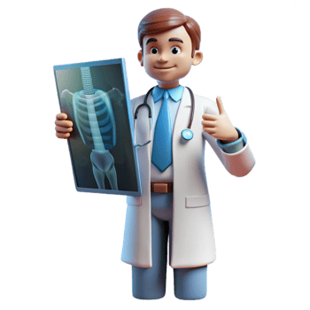 signature renaissance Doctor examining an x-ray, with Transparent Background genuine png