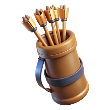 romantic hypnotic A beautifully crafted quiver full of arrows with Transparent Background artisan png