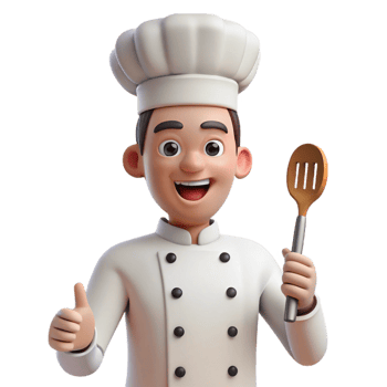 unparalleled vintage Smiling chef, white uniform, holding spatula, with Transparent Background museum quality png