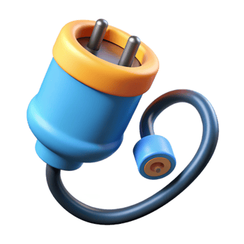hypnotic dreamy impressionist Electric car charging cable with Transparent Background impeccable png
