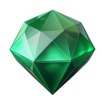 breathtaking tropical A single, polished gemstone emerald, with Transparent Background detailed png