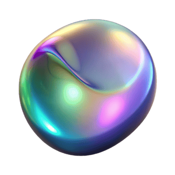 melancholic captivating Photorealistic, ultra-detailed, hyper-specific professional render of a single, isolated iridescent oil slick bubble, isolated cutout with Transparent Background top-tier png