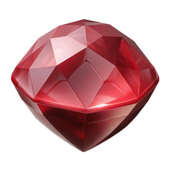 enchanting retro Hyper-specific, professional render of a single, levitating ruby gemstone, photorealistic, isolated cutout with Transparent Background precision png