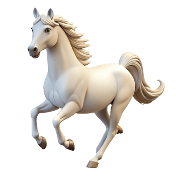 sumptuous unparalleled Horse, Arabian, white, galloping pose, with Transparent Background png
