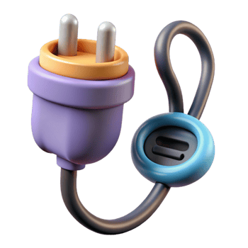 stunning romantic impressionist Electric car charging cable with Transparent Background fine detail png