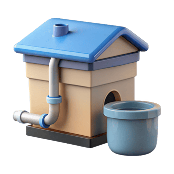 unparalleled renaissance Rainwater harvesting system, gutter, sustainable design with Transparent Background masterfully captured png