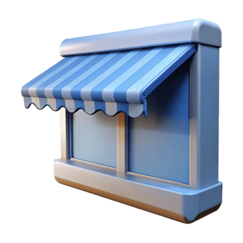 dramatic magnificent Window awning retractable, with Transparent Background crisp png