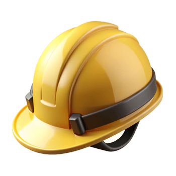 reflective captivating Safety helmet yellow with Transparent Background luxury png