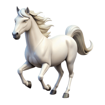 dynamic glorious Horse, Arabian, white, galloping pose, with Transparent Background luxury png