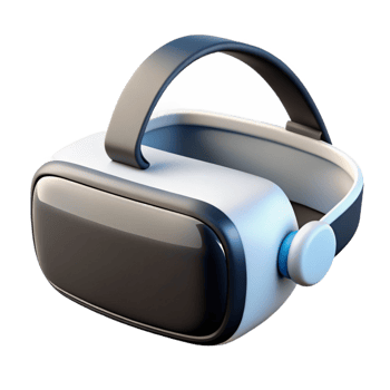 mesmerizing baroque A virtual reality headset, black and white with Transparent Background professional png