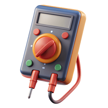 exquisite art deco A digital multimeter, displaying a reading with Transparent Background sharp png