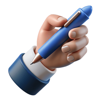 majestic coastal Ultra-detailed, professional render of a human hand holding a single pen Isolated cutout with Transparent Background original png