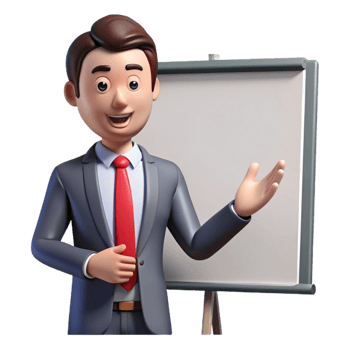 fascinating classic Businessman giving presentation, leadership portrait, with Transparent Background fine detail png