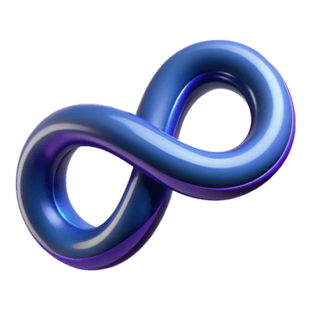 mesmerizing reflective industrial A stylized infinity symbol, continuous and flowing with Transparent Background impeccable png