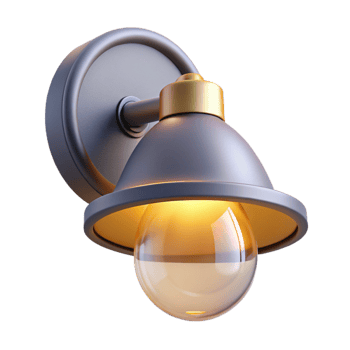 memorable renaissance Modern wall-mounted light fixture, with Transparent Background 4K png