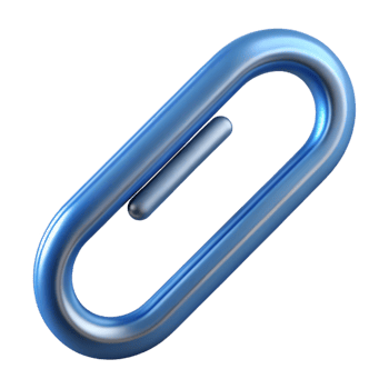 pristine energetic tropical Hyper-specific, professional render of a single metal paperclip Isolated cutout with Transparent Background luxury png