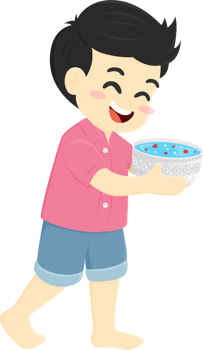 Boy eating bowl of cereal png