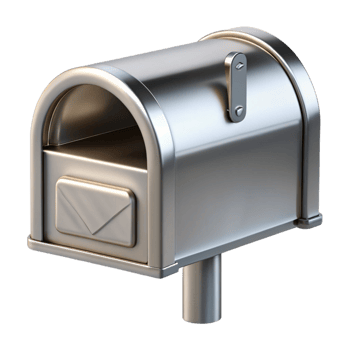 pristine celebrated Modern mailbox, stainless steel, with Transparent Background png