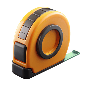 pristine calm abstract Measuring tape construction tool, with Transparent Background luxury png