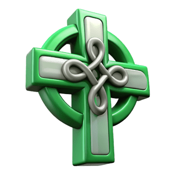 energetic radiant Celtic Cross, Christian symbol, Irish heritage, with Transparent Background gallery standard png