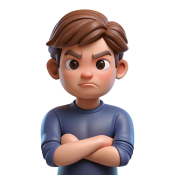 dramatic mesmerizing Angry teenager, frowning, arms crossed, with Transparent Background fine detail png