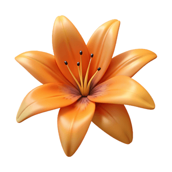 celebrated renaissance Tiger lily flower head with Transparent Background high resolution png