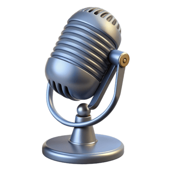 spectacular dreamy vintage Photorealistic, ultra-detailed render Isolated cutout of a vintage microphone with chrome plating and a fabric-covered cord with Transparent Background masterfully captured png