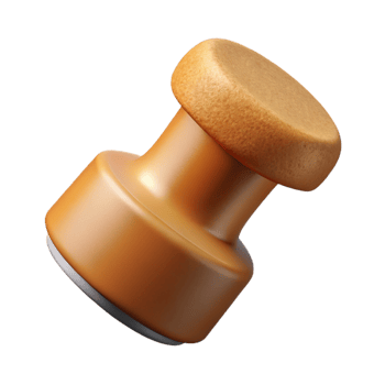 vibrant signature Hyper-specific, professional render of a single cork bottle stopper Isolated cutout with Transparent Background png