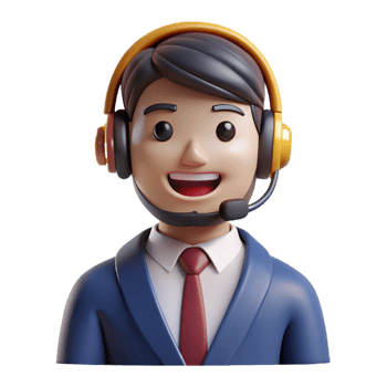 sumptuous rustic Smiling customer service representative wearing a headset, with Transparent Background perfect clarity png