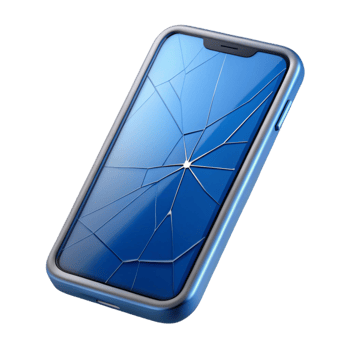 dramatic retro Smart phone with cracked screen with Transparent Background 4K png