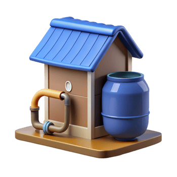 magnificent dramatic geometric Rainwater harvesting system, gutter, sustainable design with Transparent Background crisp png