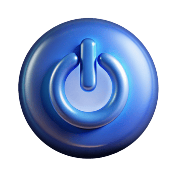 wonderful art deco A power button symbol, glowing with Transparent Background flawless png