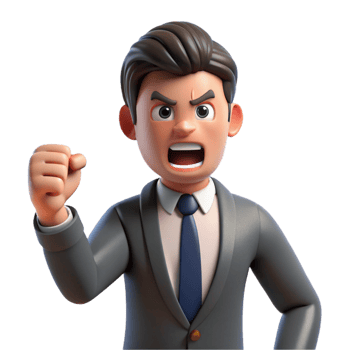 vibrant organic Angry businessman shaking his fist, with Transparent Background artisan png