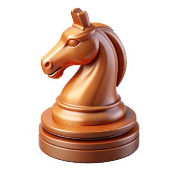 exquisite abstract Hyper-specific, professional render of a single, polished, wooden chess piece, the knight, isolated cutout with Transparent Background 8K png