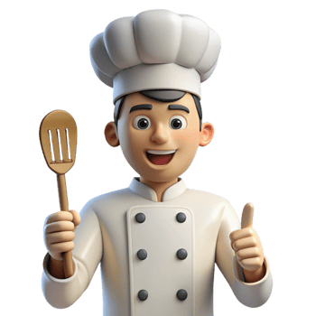 dazzling mysterious classic Smiling chef, white uniform, holding spatula, with Transparent Background perfect clarity png