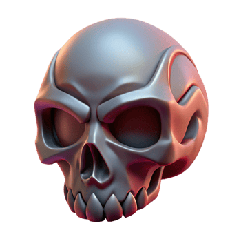 extraordinary melancholic surreal Ultra-detailed, concept art style illustration of a single, stylized skull, tribal markings, isolated cutout with Transparent Background precision png