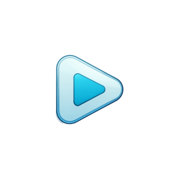 A blue play button symbol with a glossy look cutouts png