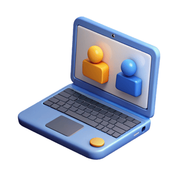 impressive harmonious modern Laptop computer with conferencing screen with Transparent Background masterfully captured png