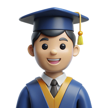 distinguished rustic Graduate student in cap and gown with Transparent Background high resolution png