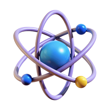 calm serene A stylized, abstract representation of an atom with Transparent Background professional png