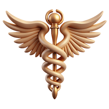 serene nostalgic creative Hyper-specific, isolated cutout Photorealistic render Single Hermes Caduceus, entwined snakes, wings detailed with Transparent Background sharp png