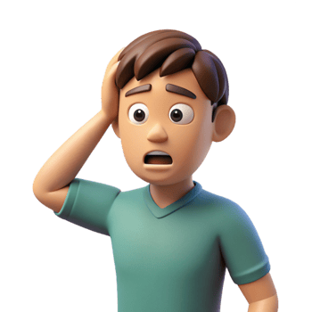 dramatic quintessential Confused man, scratching head, furrowed brow, with Transparent Background png