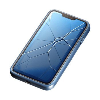 magnificent intense bohemian Smart phone with cracked screen with Transparent Background professional png
