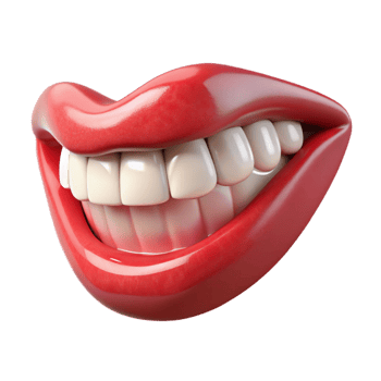 sumptuous modern Photorealistic isolated cutout of a human mouth smiling showing perfect white teeth with Transparent Background impeccable png