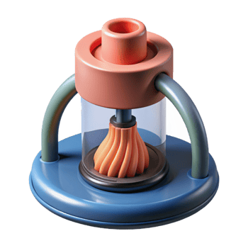 dreamy dramatic D printer nozzle extruding filament with Transparent Background detailed png