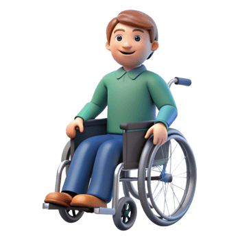 unparalleled art deco Person with disability in wheelchair, disability portrait, with Transparent Background gallery standard png