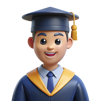dramatic remarkable Graduate in cap and gown with Transparent Background png